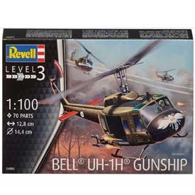 Revell Bell UH-1H Gunship Model Set vrtuľník 1:100, 70 dielov