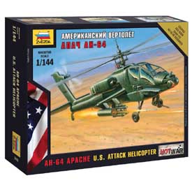 Zvezda Wargames (HW) H-64 Apache Model Set vrtuľníka 1:144, 21 dielov