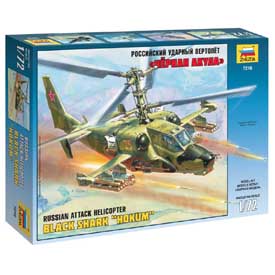 Zvezda Ruská útočná helikoptéra KAMOV KA-50 "Hokum" Model Set vrtuľníka 1:72, 145 dielov