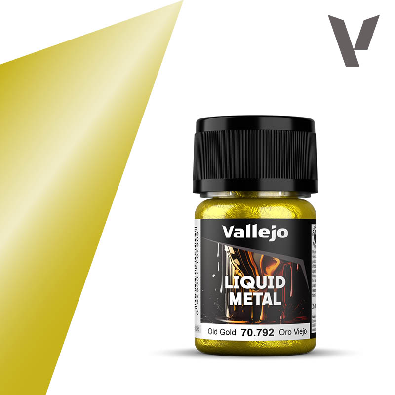 Vallejo 70.792 Liquid Metal Zlatá vysokolesklá airbrush farba 35 ml