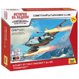 Zvezda Wargames (WWII) Soviet Attack Aircraft Su-25 "Frogfoot" Model Set lietadla 1:144, 23 dielov