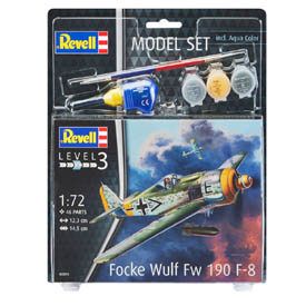 Revell Focke Wulf Fw190 F-8 Model Set lietadlo 1:72, 46 dielov + farby + lepidlo + štetec