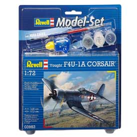 Revell F4U-1D Corsair Model Set lietadlo 1:72, 63 dielov + farby + lepidlo + štetec