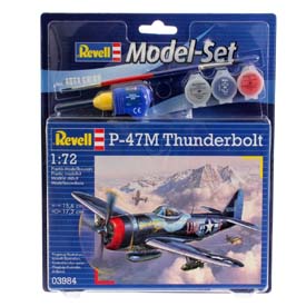 Revell P-47 M THUNDERBOLT Model Set lietadlo 1:72, 67 dielov + farby + lepidlo + štetec