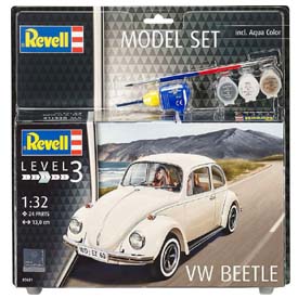 Revell VW Beetle (Kafer) Model kit Auto 1:32, 24 dielov + farby + lepidlo + štetec