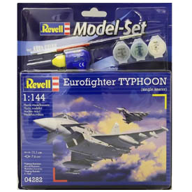 Revell Eurofighter Typhoon Model Set lietadlo 1:144, 63 dielov + farby + lepidlo + štetec