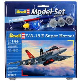 Revell F/A-18E Super Hornet Model Set lietadlo 1:144, 63 dielov + farby + lepidlo + štetec