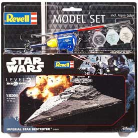 Revell Imperial Star Destroyer Model Set vesmírnej lode 1:12300, 21 dielov + farby + lepidlo + štetec
