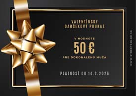 Elegantný Valentínsky darčekový poukaz PRE DOKONALÉHO MUŽA v hodnote 50 €