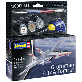 Revell Grumman F-14A Tomcat Model Set lietadlo 1:144, 49 dielov  + farby + lepidlo + štetec