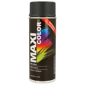 MaxiColor akrylová farba s finálnym lesklým lakom v spreji, RAL7021 Objem: 400ml
