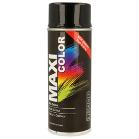 MaxiColor akrylová farba s finálnym lesklým lakom v spreji, RAL9005, Objem: 400ml