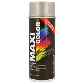 MaxiColor akrylová farba s finálnym lesklým lakom v spreji, RAL9006, Objem: 400ml