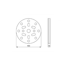 Penová medzipodložka tvrdá (žltá), 15 dier, priemer: 150mm, hrúbka:10 mm
