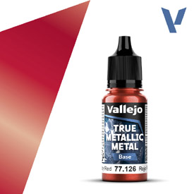 VALLEJO TRUE METALLIC 77.126 Červená metalická akrylová airbrush farba 18 ml