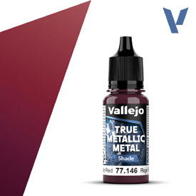 VALLEJO TRUE METALLIC 77.146 Červená metalická akrylová airbrush farba 18 ml