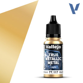 VALLEJO TRUE METALLIC 77.117 Zlatá metalická akrylová airbrush farba 18 ml