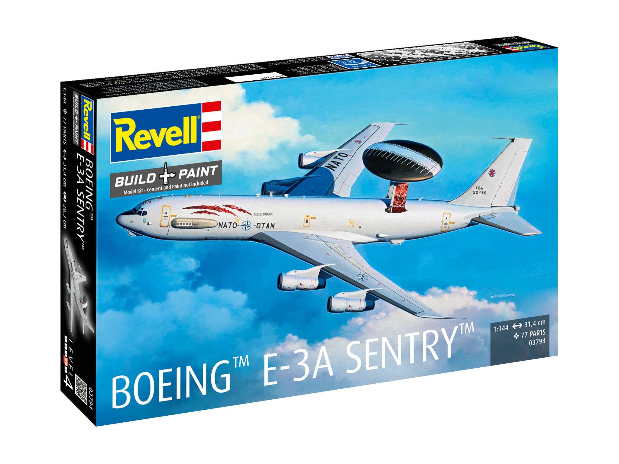 Revell Boeing E-3A Model Set lietadlo 1:144, 77 dielov