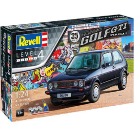 Revell VW Golf 1 GTI Model kit Auto 1:24, 118 dielov + štetec + farby + lepidlo