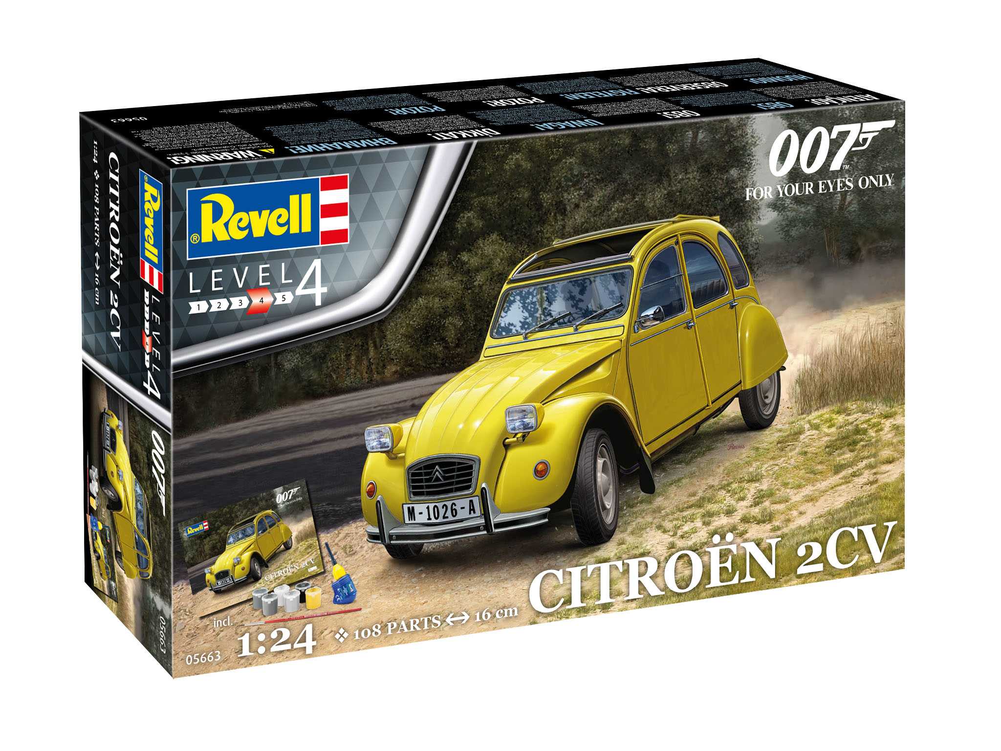 Revell Citroën 2CV (James Bond 007) "For Your Eyes Only" Model Set Auto 1:24, 108 dielov