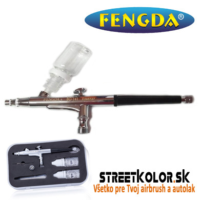 Airbrush pištoľ FENGDA® BD-141 0,3 mm s nasúvacími fľaštičkami