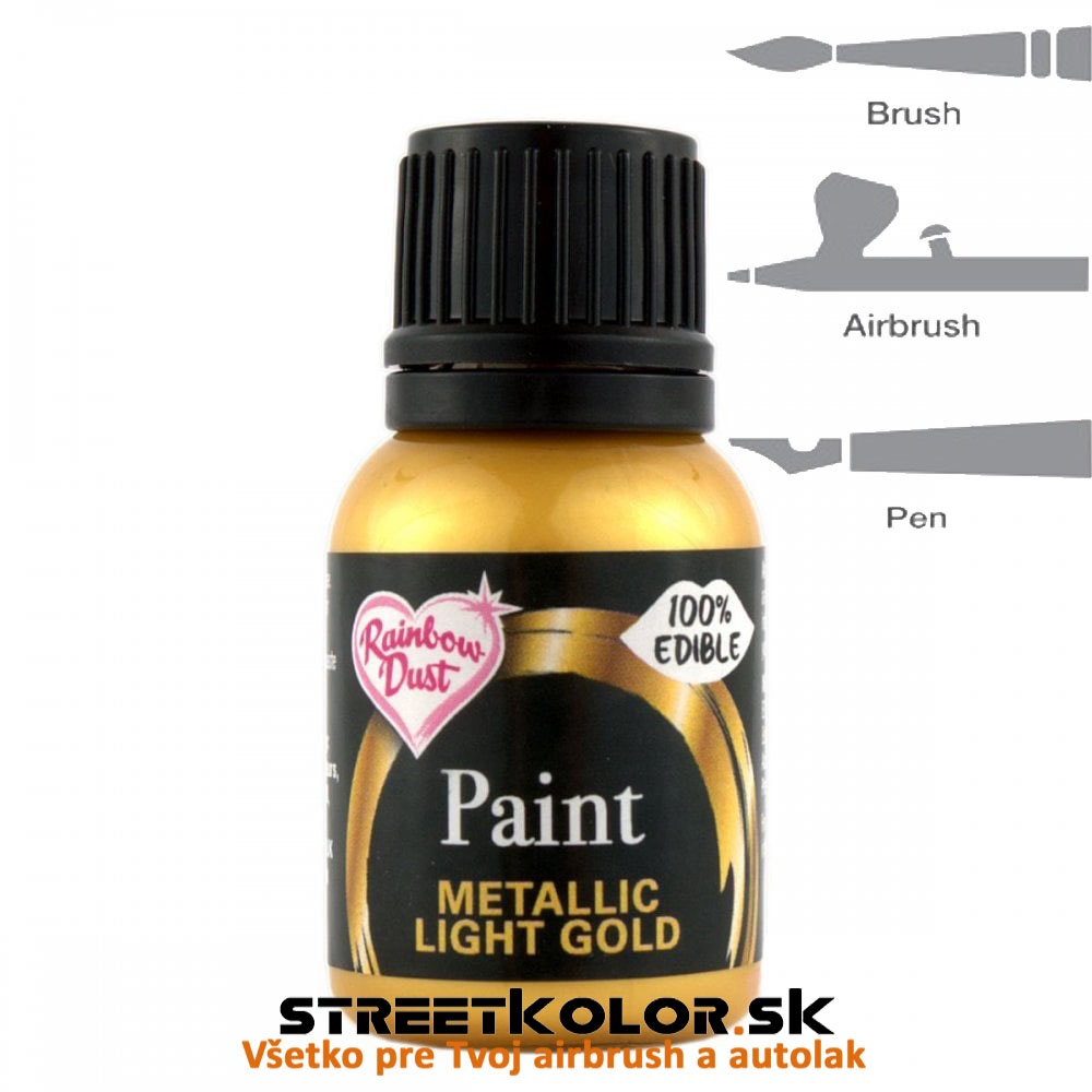 Potravinárska farba metalická Rainbow Dust svetlá zlatá, 25 gramov
