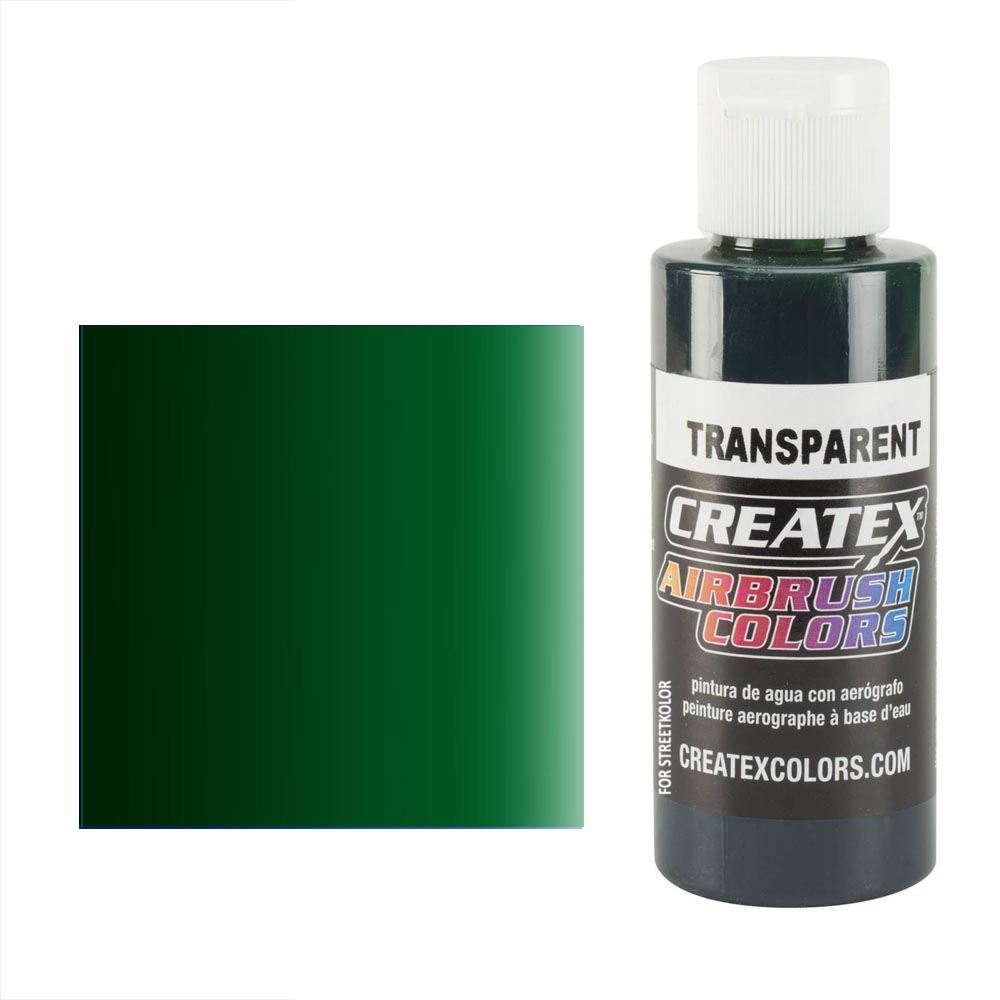 CreateX 5110 Zelená Tmavá priehľadná airbrush farba 60ml