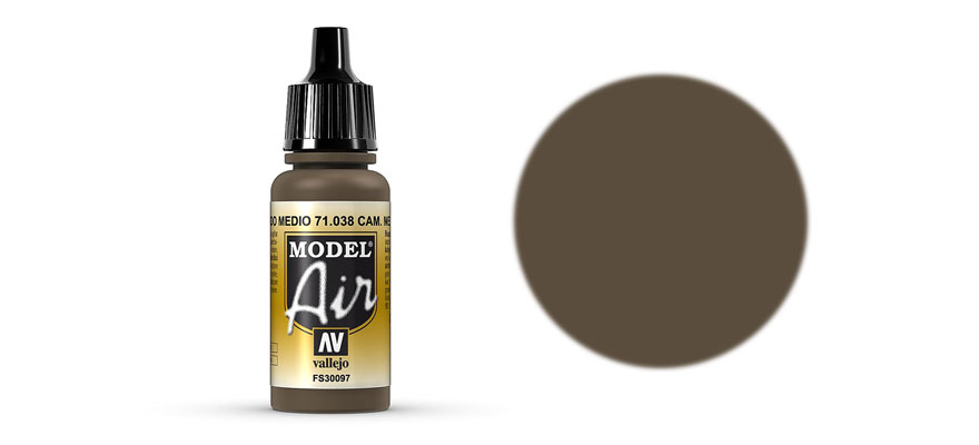 Vallejo 71.038 stredne hnedá camouflage airbrush farba 17 ml