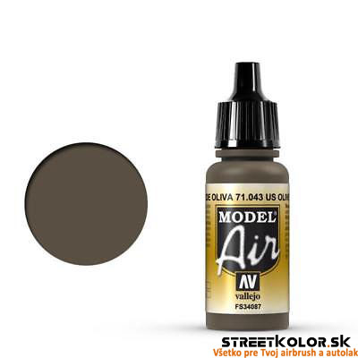 Vallejo 71.043 tmavá olivová airbrush farba 17 ml