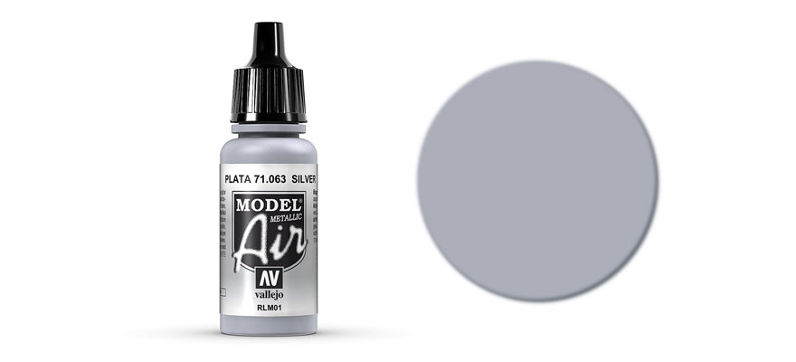 Vallejo 71.063 strieborná metalická airbrush farba 17 ml