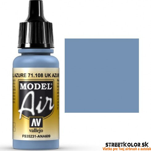 Vallejo 71.108 azúrovo modrá airbrush farba 17 ml