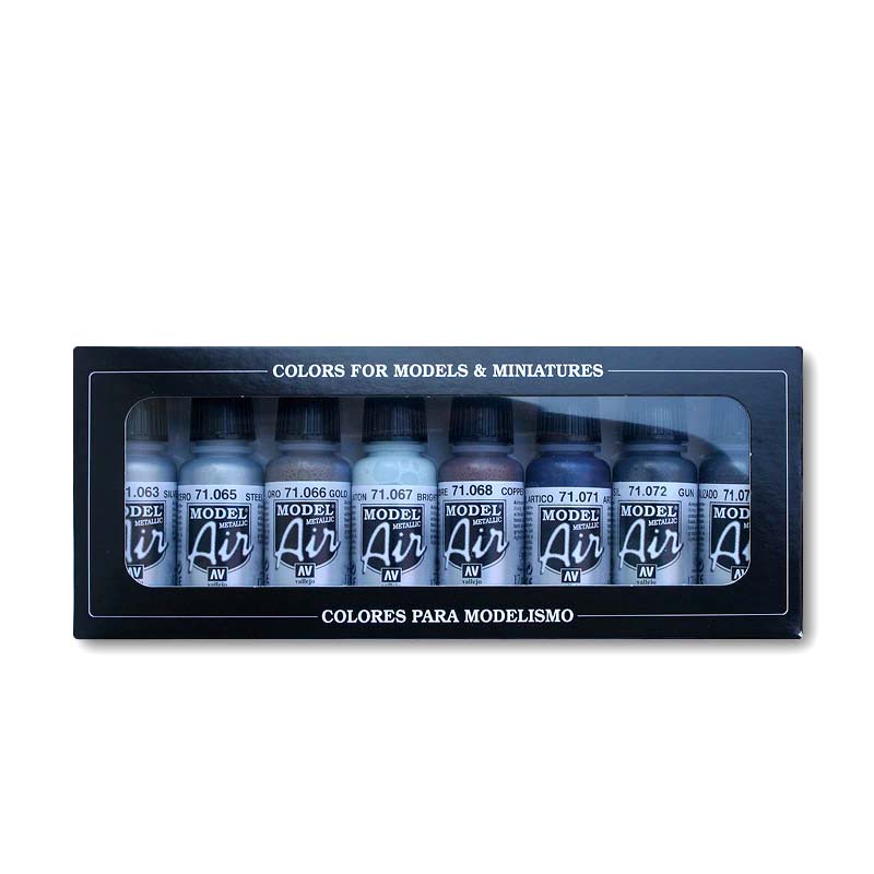 Vallejo sada 71.176 airbrush farieb Metallic Effects 8x17 ml