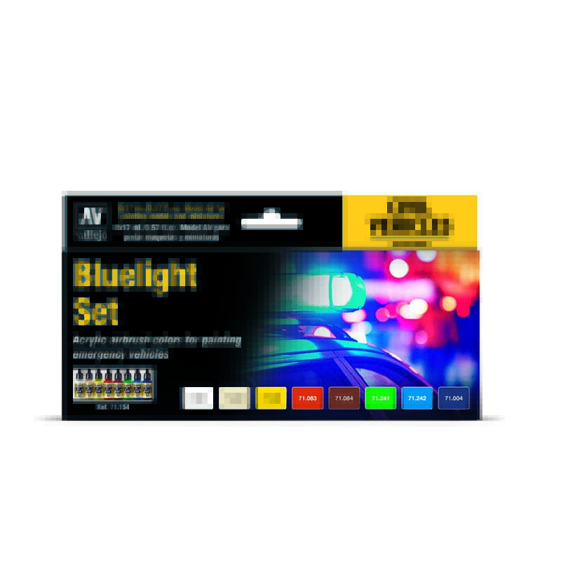 Vallejo 71.154 sada airbrush farieb Blue Light Set 8x17 ml