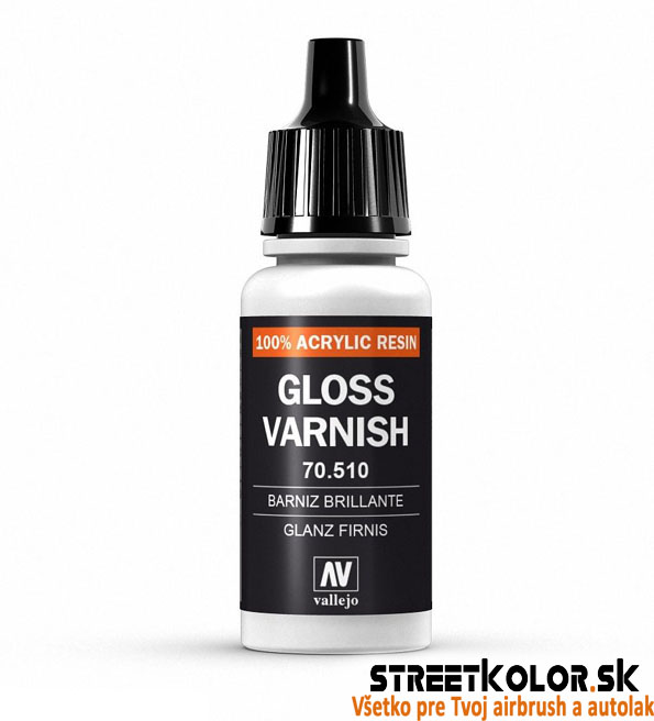Vallejo 70.510 akrylový lesklý lak pre Airbrush farby 17 ml