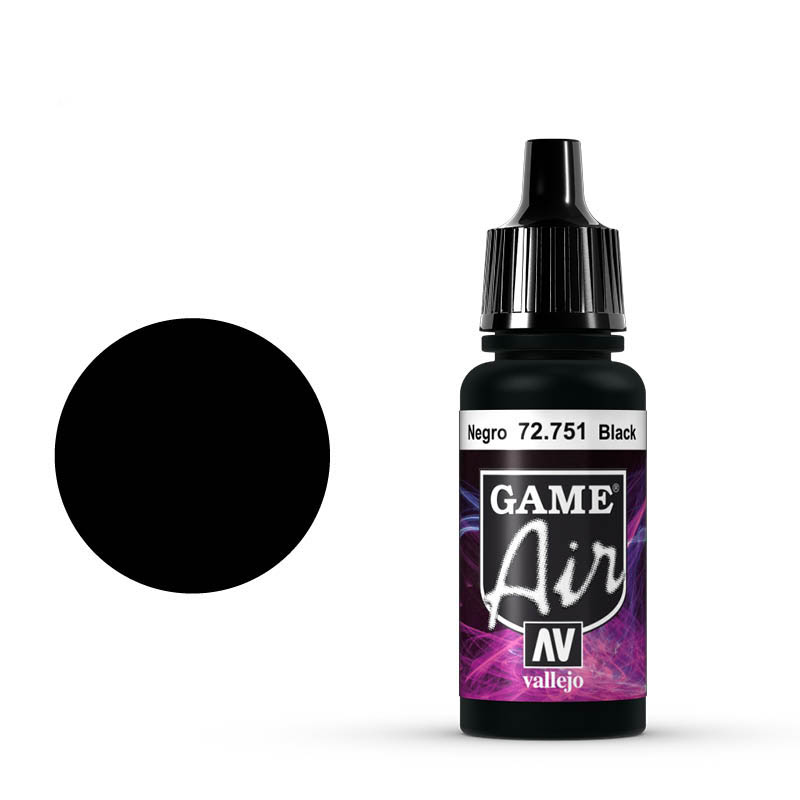 Vallejo 72.751 GameAir čierna airbrush farba 17 ml