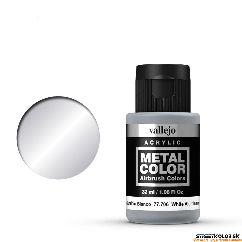 Vallejo 77.706 svetlá hliníková metalická AirBrush farba 32 ml