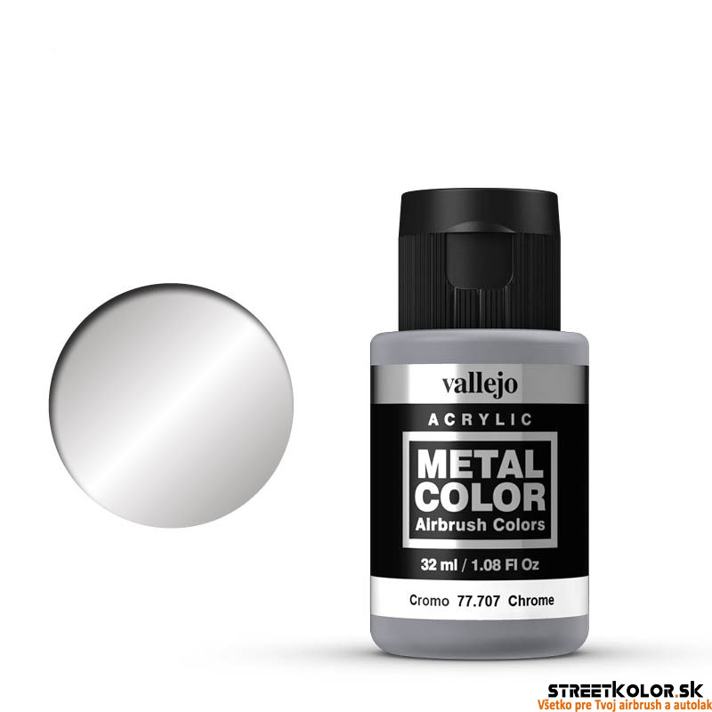 Vallejo 77.707 chrómová metalická AirBrush farba 32 ml