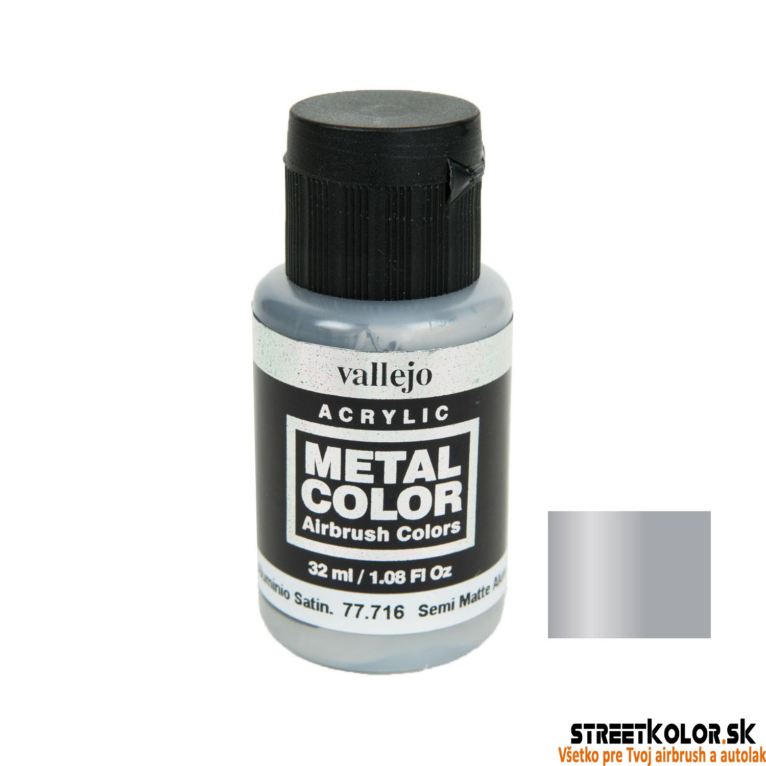 Vallejo 77.716 polomatná hliníková metalická AirBrush farba 32 ml