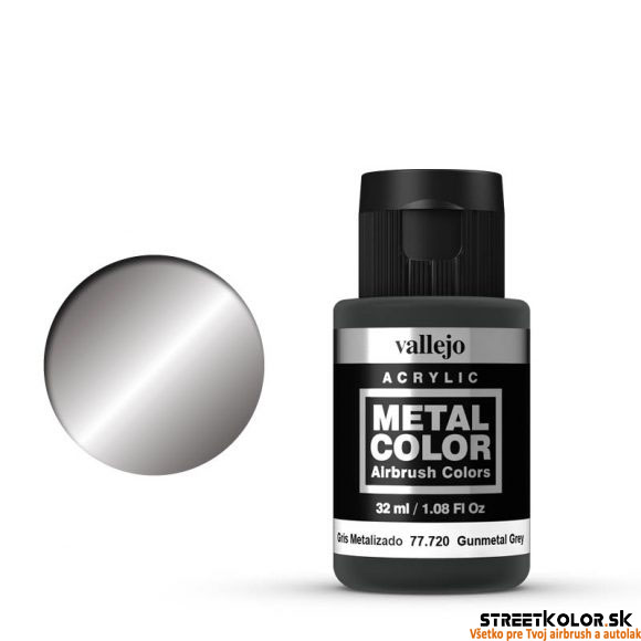 Vallejo 77.720 tmavosivá metalická AirBrush farba 32 ml