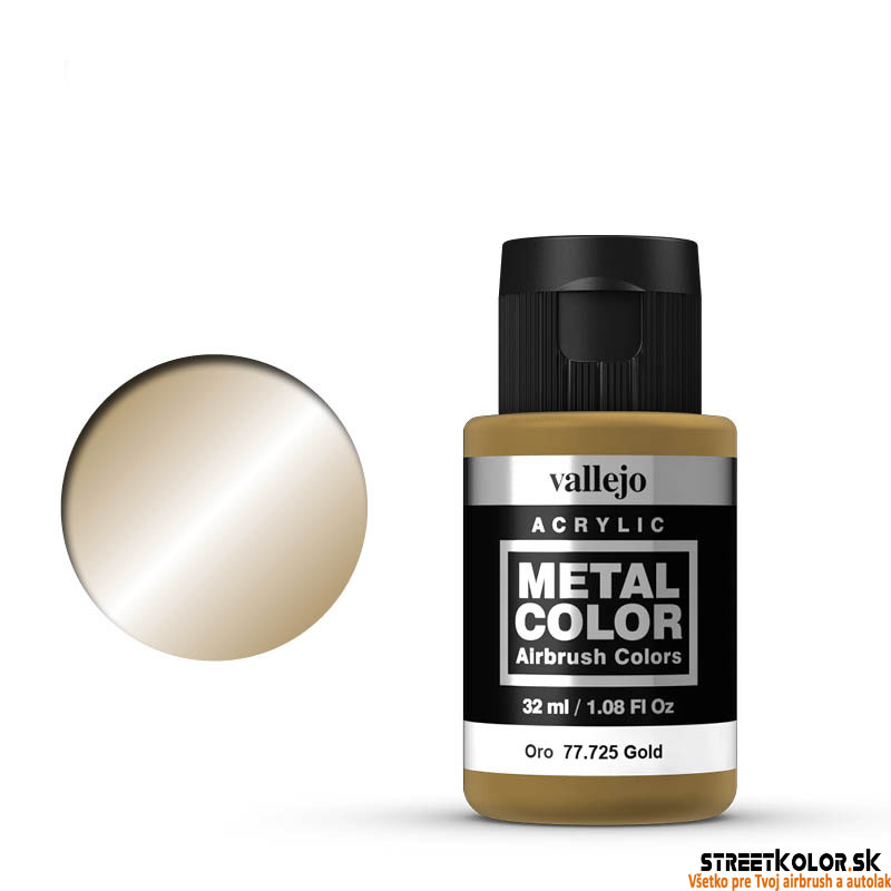 Vallejo 77.725 zlatá metalická AirBrush farba 32 ml