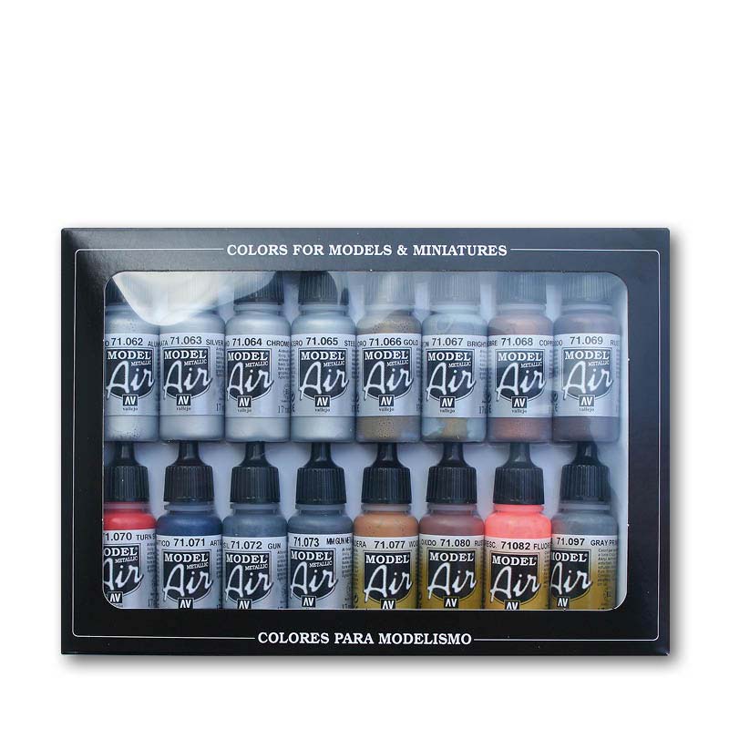 Vallejo sada 71.181 airbrush farieb Metallic and Effect 16x17 ml 