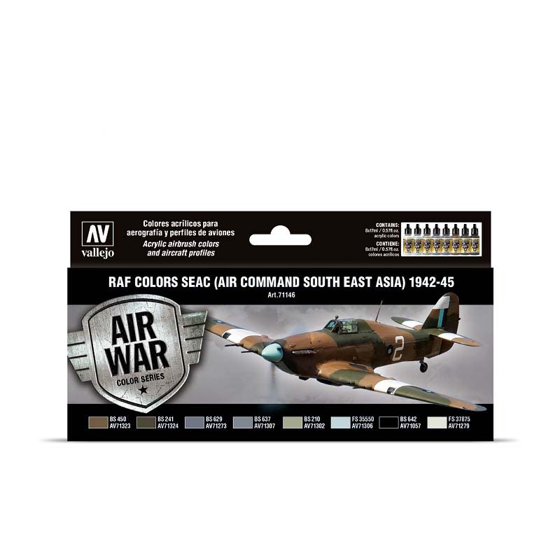 Vallejo 71.146 sada airbrush farieb Air Command South East Asia 8x17 ml