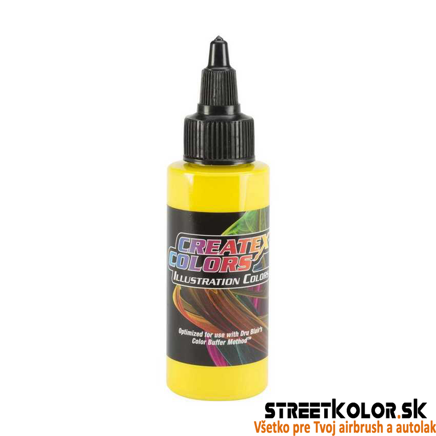 Ilustračná Nepriehľadná žltá airbrush farba CreateX 30 ml