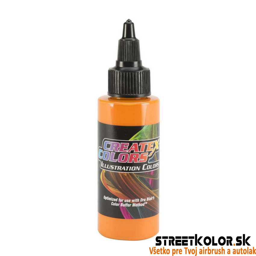 Ilustračná Nepriehľadná oranžová airbrush farba CreateX 30 ml