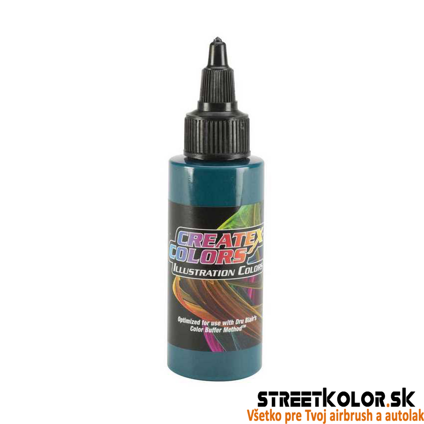 Ilustračná Nepriehľadná zelená airbrush farba CreateX 30 ml