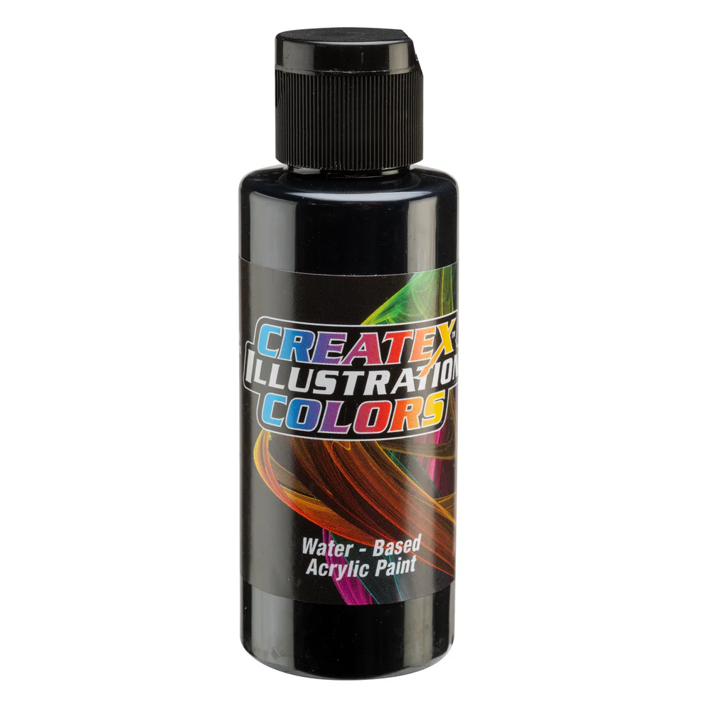 Ilustračná Nepriehľadná čierna airbrush farba CreateX 60 ml – 5078 Opaque Black