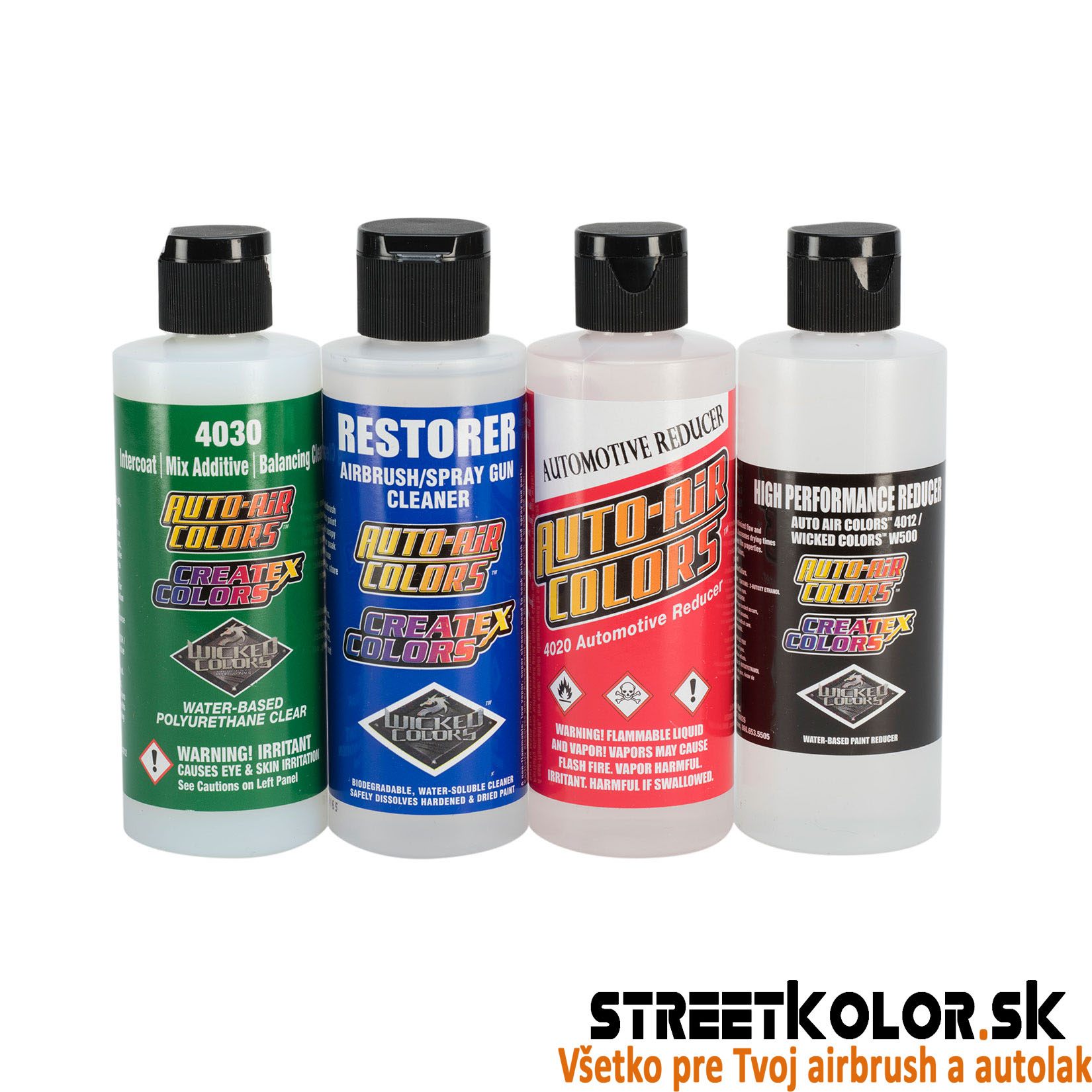 CreateX/Wicked/Auto Air Sada štyroch airbrush aditív 120 ml 