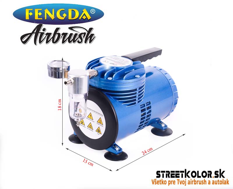 Airbrush kompresor FENGDA ® AS-06 membránový: 68l/ min.