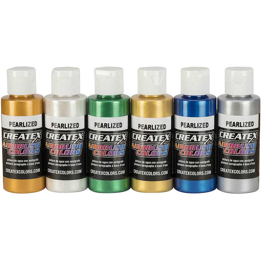 6x60ml CreateX perleťová sada airbrush farieb, 5804-00