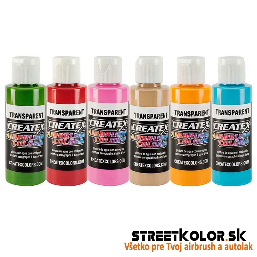 6x60ml CreateX tropická sada teplých odtieňov airbrush farieb,  5810-00